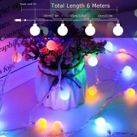 Нови Цветни Светлини за декорация Лампички Украса 60 LED на батерия 7 метра, снимка 4 - Декорация за дома - 39493822