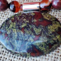 Колие чокър с естествен камък Драконова кръв, снимка 14 - Колиета, медальони, синджири - 42588838