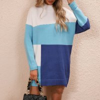 Дамски моден голям пуловер (рокля), 4цвята - 023, снимка 2 - Блузи с дълъг ръкав и пуловери - 39352397