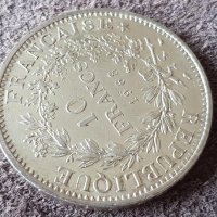 10 франка 1968 Франция СРЕБРО сребърна монета в качество 1, снимка 3 - Нумизматика и бонистика - 41372892