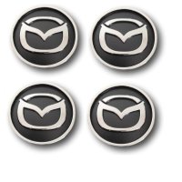 капачки за джанти Мазда Mazda черни с хром комплект 56мм, снимка 1 - Аксесоари и консумативи - 40268028