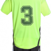 Екип футболен 16 броя в комплект електриково зелено и черно с номера 2-11 и 13-18., снимка 2 - Футбол - 36226958