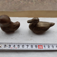 Лот от две стари бронзови пиленца статуетка фигура пластика, снимка 5 - Антикварни и старинни предмети - 36215162