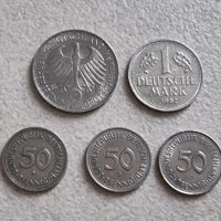 Монети . Германия.  1 , 2  дойче марки и  3 бройки по 50 пфенига., снимка 2 - Нумизматика и бонистика - 38325471