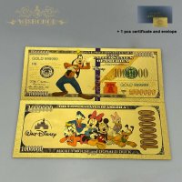 Сет 5 бр. Американски долар на Дисни - златно фолио, снимка 4 - Други ценни предмети - 36015430