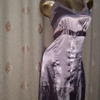 L Сатенена рокля в лилаво с пайети и воал, снимка 7 - Рокли - 41769426
