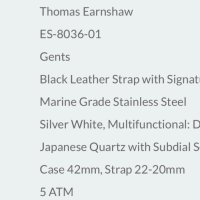 Thomas Earnshaw Flinders Multifunctional Watch ES-8036-01 оригинален часовник, снимка 10 - Мъжки - 41639339