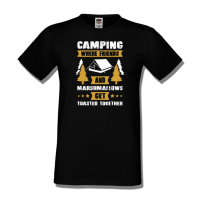 Мъжка тениска Camping Where Friends And Marshmallows Get Toastet Together,Къмпинг,Планина,Изненада,, снимка 9 - Тениски - 36348596