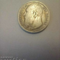 1 франк 1909 Белгия Леополд ll сребро, снимка 2 - Нумизматика и бонистика - 44828172