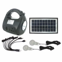 Комплект соларна система Automat, GD-8009, USB, 20 LED, Черен, снимка 2 - Къмпинг осветление - 36266964