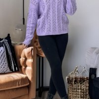 Дамски пуловер, кръстосан отзад с красива шарка, 6цвята - 023, снимка 16 - Блузи с дълъг ръкав и пуловери - 39855708
