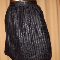 Vero Moda XL Черна кожена пола на изрязани кръгове , снимка 6 - Поли - 33945268