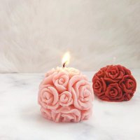 Молд топка от рози , силиконов молд , декорация на торта , фондан цвете роза , цветя, снимка 3 - Форми - 34830318