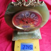ELSINOR Настолен Швейцарски Механичен Часовник Оникс, снимка 8 - Антикварни и старинни предмети - 40675400
