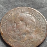 Рядка монета 10 сантима 1855г. Франция Наполеон трети за КОЛЕКЦИЯ 26428, снимка 5 - Нумизматика и бонистика - 42686435