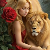  Златна роза и Кралски лъв  - диамантен гоблен, снимка 6 - Гоблени - 42302056