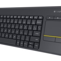 Клавиатура Безжична Logitech Wireless Touch Keyboard K400 Plus Черна С тихи клавиши и вграден тъчпад, снимка 1 - Клавиатури и мишки - 41848044