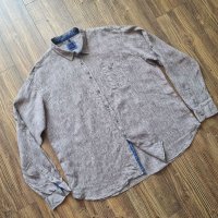 Страхотна мъжка ленена риза TOM RUSBORG  размер 2XL , без забележки като нова,  100% лен , снимка 3 - Ризи - 41468571