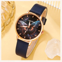 Комплект Дамски моден кварцов часовник+бижута,5 артикула, снимка 4 - Дамски - 44757184