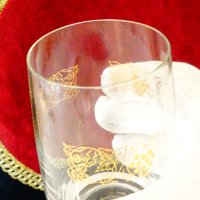 Стъклена чаша,златни лози. , снимка 3 - Чаши - 40951409