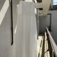 Нова бяла лятна парти коктейлна  елегантна дълга рокля декорация 3D 3Д  Reserved памук полиестер , снимка 7 - Рокли - 41550359