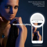 Селфи ринг за телефон, Универсална LED ринг лампа, Selfie Ring, Micro USB  LED ринг щипка, снимка 6 - Селфи стикове, аксесоари - 33918007