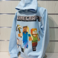 Нов детски суичър с дигитален печат MINECRAFT в светлосин цвят, снимка 8 - Детски анцузи и суичери - 36230994