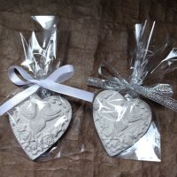 Нежни Подаръчета за гости в сребърно Подаръци за Сватба Кръщене Декоративни Фигурки  Ръчна Изработка, снимка 14 - Други - 41361280