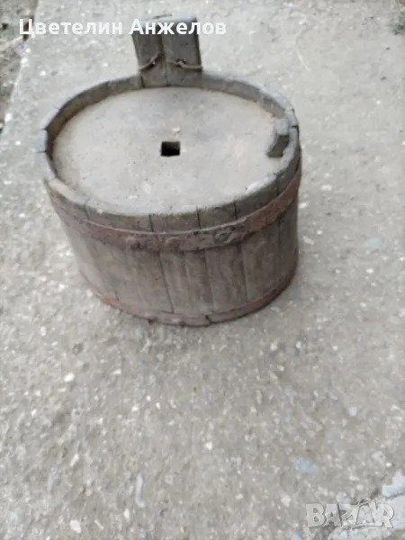 Стар дървен съд за течности , снимка 1