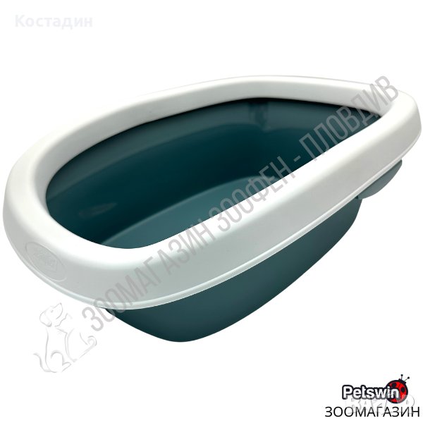 Пластмасова Котешка Тоалетна - 43см/31см/14см - Стоманено синя разцветка, снимка 1