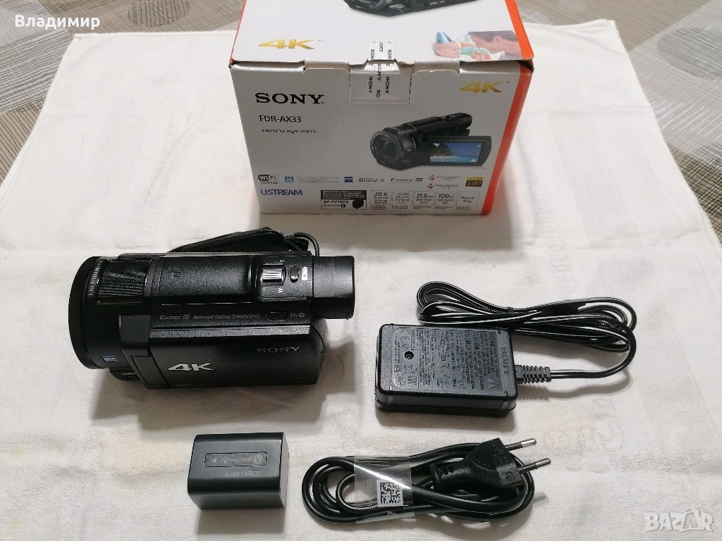 Видеокамера СОНИ-SONY-AX33-4K, снимка 1