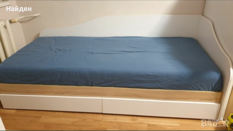 Единично легло 90/200 см., с подматрачна рамка., снимка 1