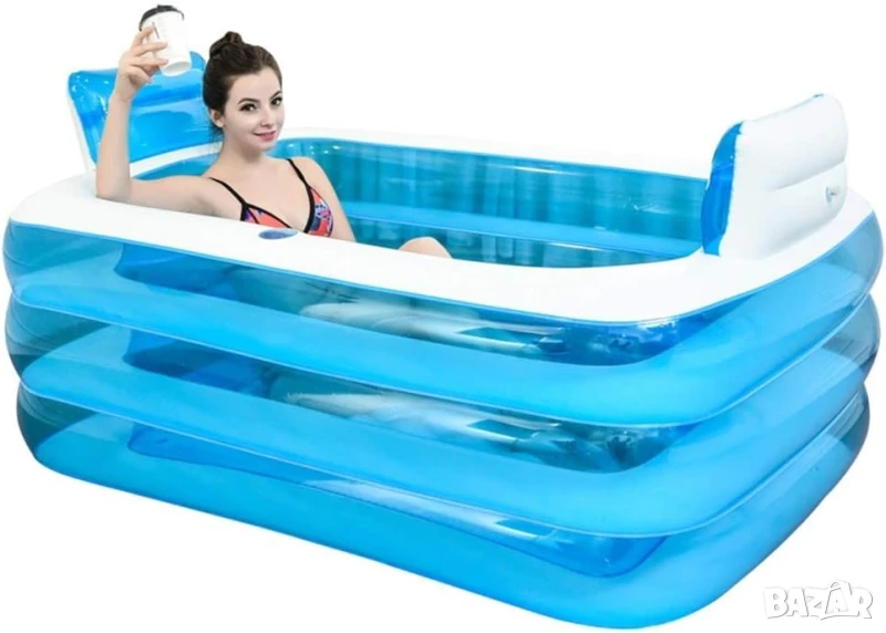 Надуваем Басейн за Възрастни/Деца, Детски, Сгъваем + Електрическа Помпа!, снимка 1