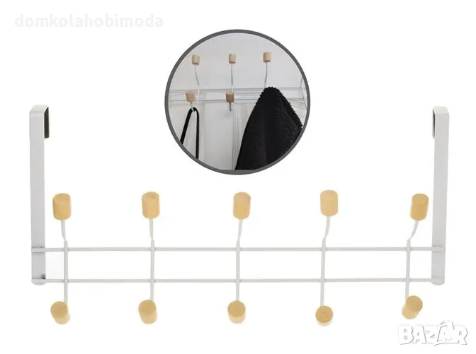 Закачалка за стена или врата,40х20х5 см, Метал и дърво , снимка 1