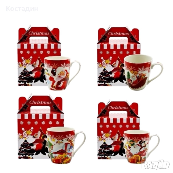 Коледни чаши порцелан, снимка 1