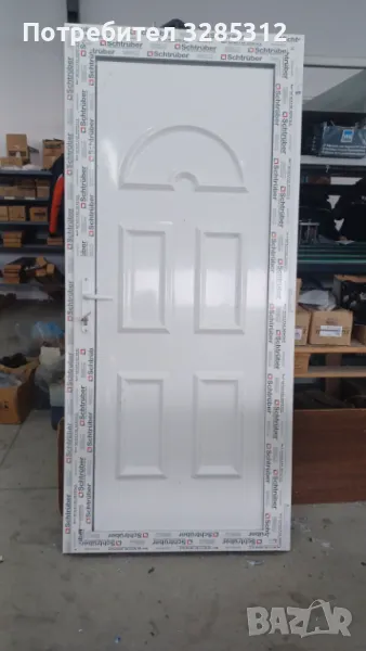 ВХОДНА БЯЛА ПВЦ ВРАТА   90/200см, снимка 1