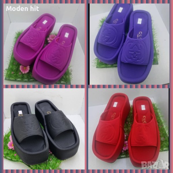 Намалени последни чифтове! Gucci дамски чехли реплика, снимка 1