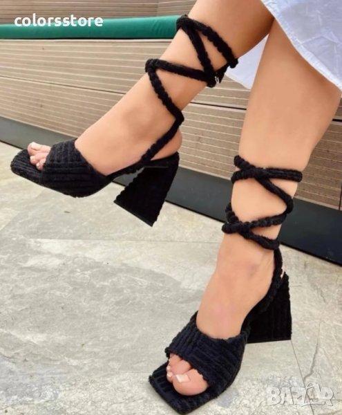 Сандали на ток - черни - HL100, снимка 1
