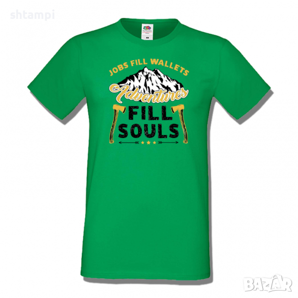 Мъжка тениска оправена картинка Jobs Fill Wallets,Къмпинг,Планина,Изненада,Подарък,Поход,Връх,Хижа,, снимка 1