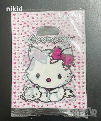 Коте Кити Hello Kitty с котенце 10 бр торбички за сладки подарък рожден ден парти, снимка 1