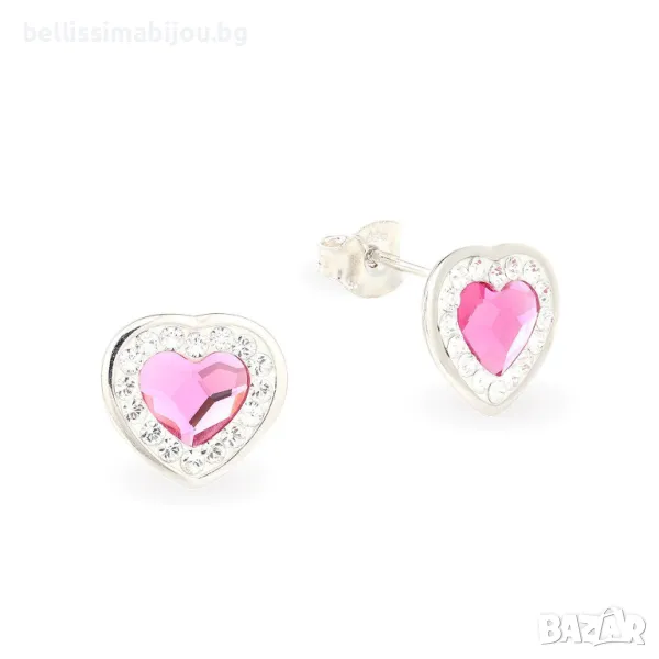 Дамски Сребърни Обеци с Кристали Сваровски/Swarovski, снимка 1