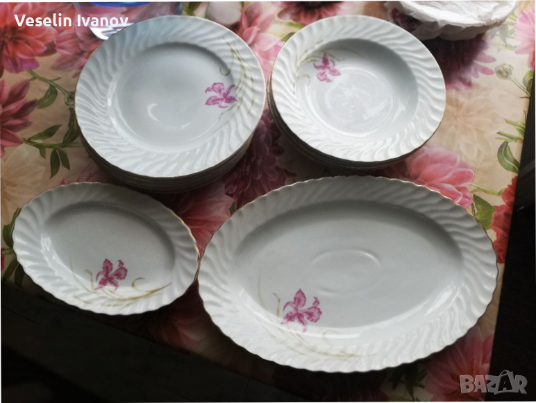Комплект плато и 10 чинии, снимка 1