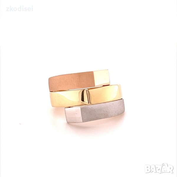 Златен дамски пръстен 3,67гр. размер:55 14кр. проба:585 модел:16464-5, снимка 1