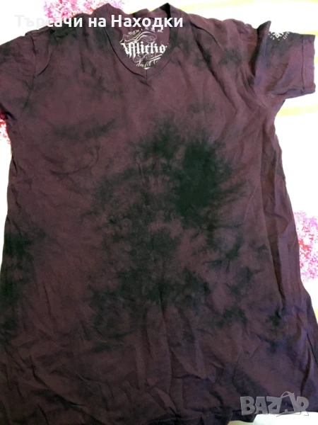 Мъжка тениска AFFLICTION Standard Series (стандартна серия) Wine Distressed Dark Lava Wash S Small, снимка 1