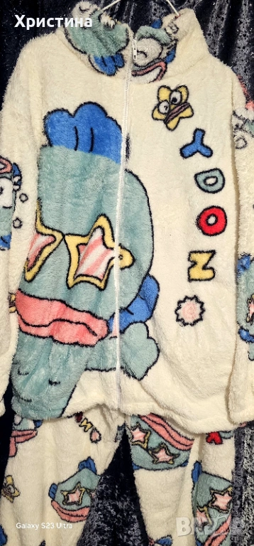 Дамски комплект  пухена пижама, снимка 1