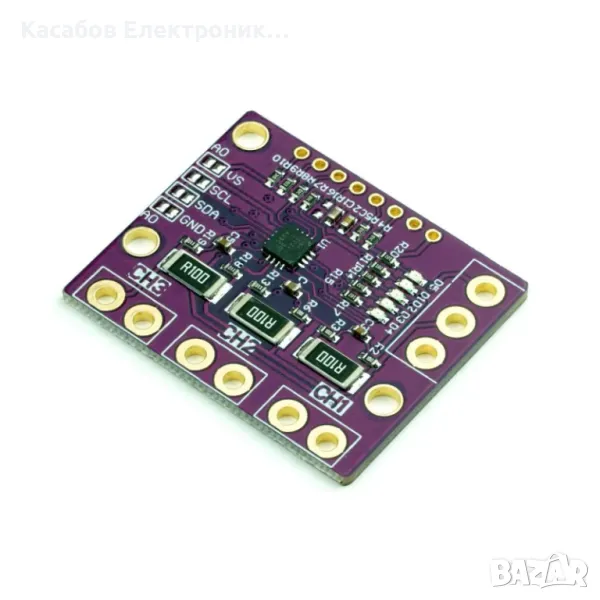 Модул за измерване на напрежение и ток INA3221, 3-канален, I2C, снимка 1