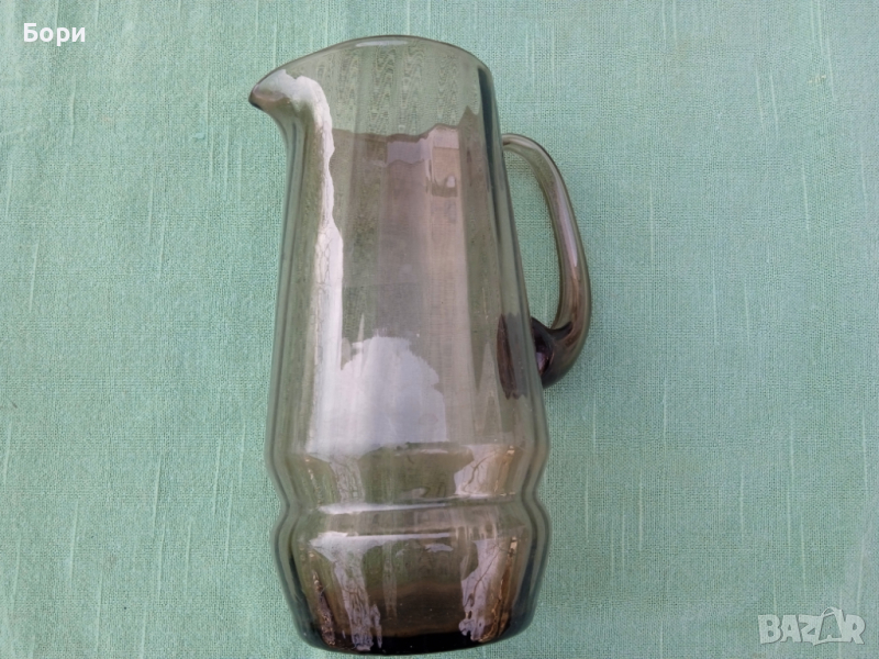Българска стъклена кана цветно стъкло, снимка 1