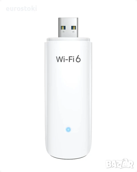 BrosTrend WiFi 6 AX1800Mbps USB Двубандов безжичен мрежов Wi-Fi адаптер 5GHz 1201Mbps, снимка 1