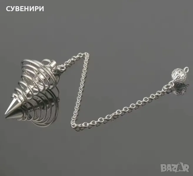 Метални спираловидно махало в сребристо и розово злато , снимка 1