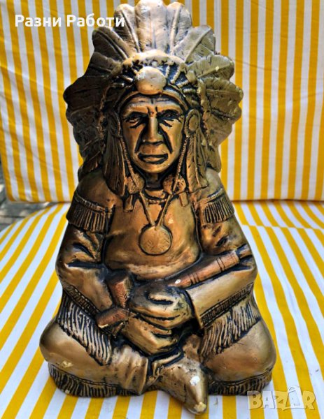 Скулптура на Индианец от гипс, снимка 1